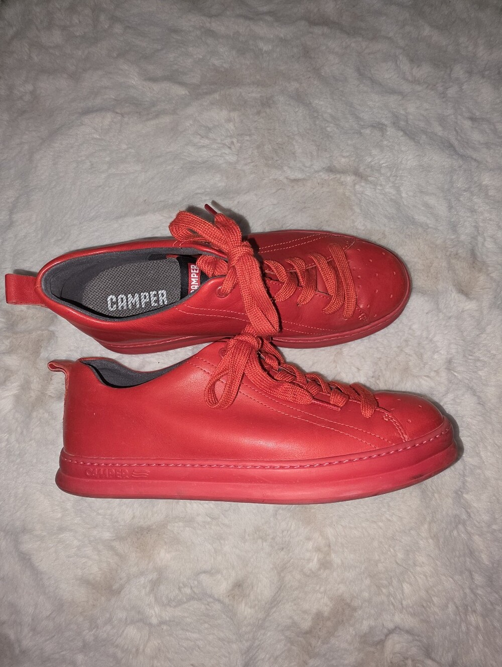 Camper Calfskin Red Mens Sneakers 9/42  Great Condition